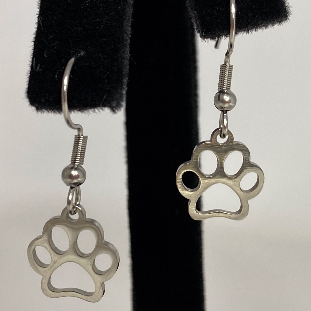DANGLE Earrings with Paw Charms - Picture 1 of 9